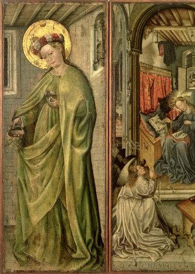 Santa Dorotea, pannello sinistro del polittico da Jost Amman